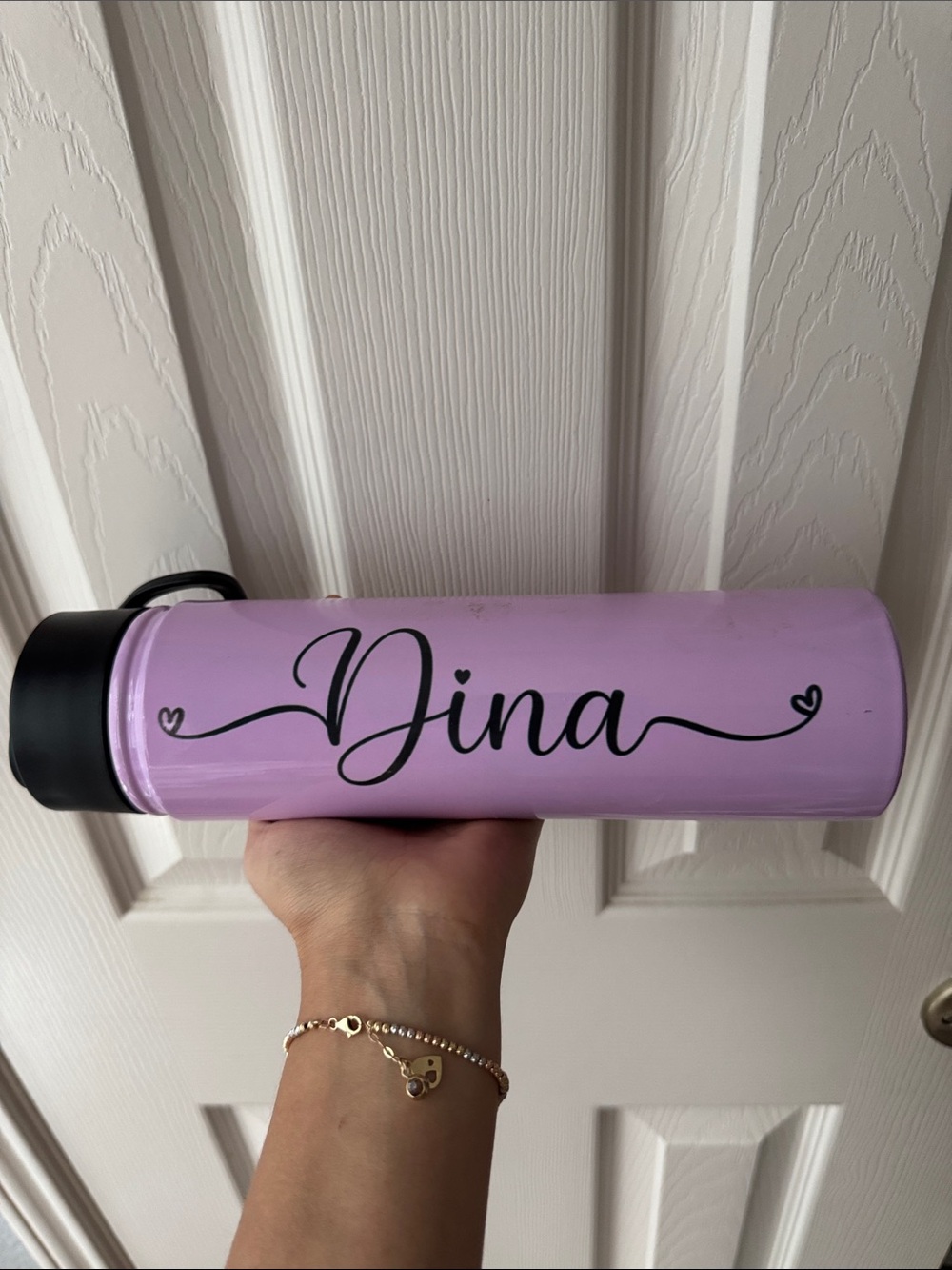 Personalized Lavender Water Bottle - "Dina"